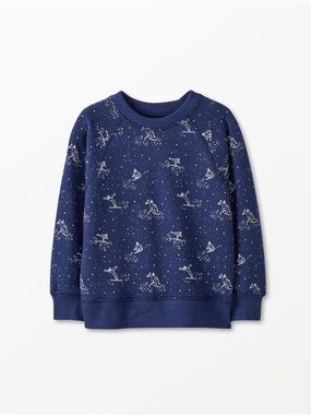 Hanna Andersson Navy Blue Ski Print Sweatshirt